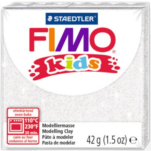Fimo Kids modellera Glitter White (8030-052), 42g