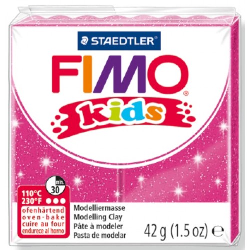 Fimo Kids modellera Glitter Pink (8030-262), 42g