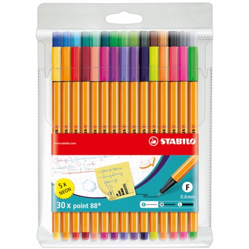 Fineliner Stabilo Point 88 (8830-1), 30 färger/fp Fineliner Stabilo Point 88 (8830-1), 30 färger/fp