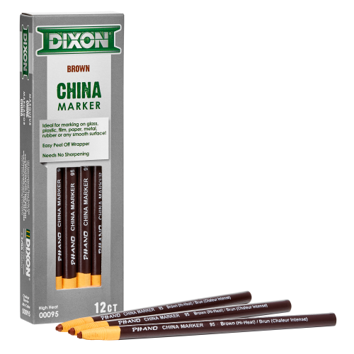 Industrimärkpenna Dixon Phano China Marker (Peel-Off), Hi-Heat (+800°C, brown), Brun, 12 pennor/fp, Vaxpenna Industrimärkpenna Dixon Phano China Marker (Peel-Off), Hi-Heat (+800°C, brown), Brun, 12 pennor/fp, Vaxpenna