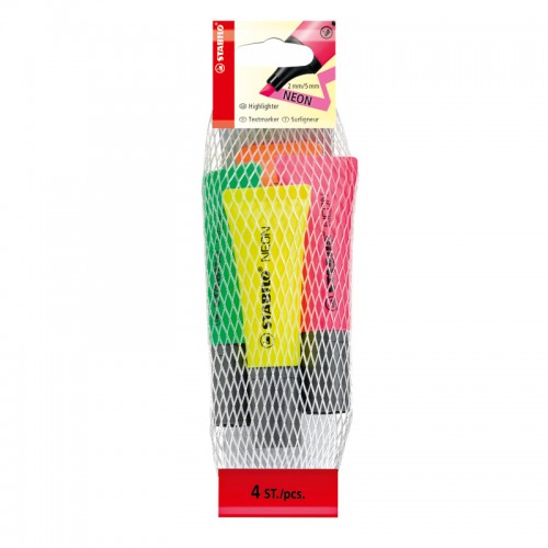 Överstrykningspenna Stabilo NEON (72/4-1), 4 färger/fp
