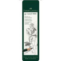 Set blyertspennor Faber-Castell Castell 9000 HB-8B, 6 pennor/fp