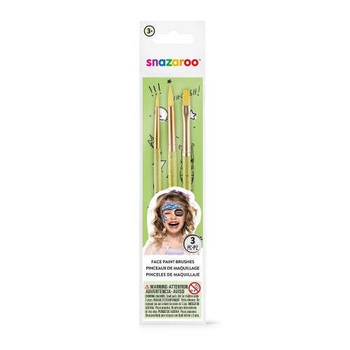 Ansiktspenselset Snazaroo Fun Brush Starter Brushes Grön, 3/fp