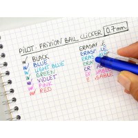 Pilot Pen: Korsordspenna Pilot Frixion Clicker 07 Rollerball BLRT-FR7 0,7mm, 4 färger/fp (svart, blå-svart, blå, röd) + 3 st Refill (9522)