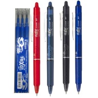 Pilot Pen: Korsordspenna Pilot Frixion Clicker 07 Rollerball BLRT-FR7 0,7mm, 4 färger/fp (svart, blå-svart, blå, röd) + 3 st Refill (9522)
