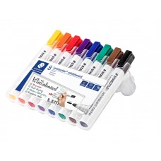 Whiteboardpennor Staedtler Lumocolor (351 WP8) rund/konisk, 2mm, 8 färger/fp