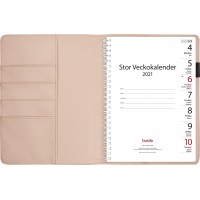 Burde Stor Veckokalender rosa konstläder Melfi med slejf Burde Stor Veckokalender rosa konstläder Melfi med slejf
