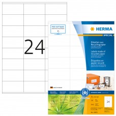 Etikett Herma 10823 Special Miljö (återvunnet papper) A4 70x36mm Vit, 100 ark (2400 st etiketter)