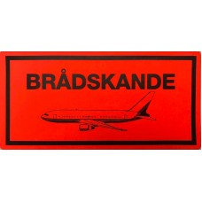 50 st "Brådskande (flygplan)" emballageetiketter