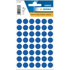 Märketiketter/Signaletiketter Herma Vario 1853 Ø 13mm permanent Mörkblå 240/fp