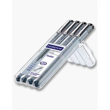 Staedtler Pigment liner 308 0,1mm 0,3mm 0,5mm & 0,7mm Svart, 4 pennor/fp